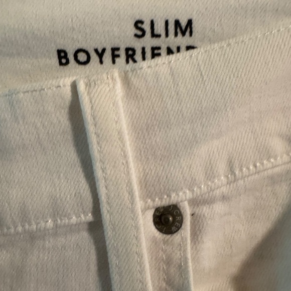 J Crew Slim Boyfriend White Denim Jeans-33 - Picture 4 of 10